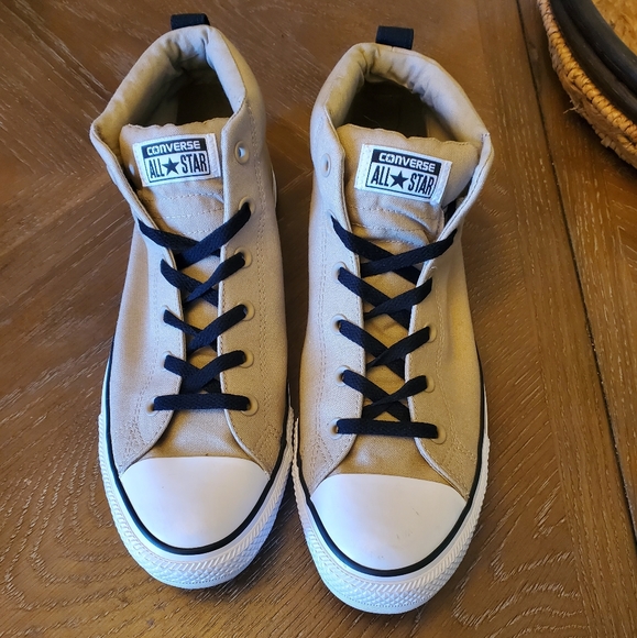 SOLD Converse All Star khaki beige padded high top sneakers size 12 men - Picture 3 of 12
